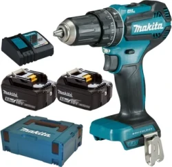 MAKITA DHP485RTJ Шуруповерт ударный аккум. в чем. (18.0 В, 2 акк*5.0 Ah, 2 скор., 50 Нм)