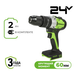 Аккумуляторная дрель-шуруповерт Greenworks GD24DD60 3704107CUA