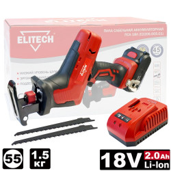 Сабельная пила  ПСА 18Л аккумуляторная (18V / 1x2.0Ah / Коробка) ELITECH 198054