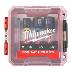 Насадки торцевые Milwaukee Shockwave 1/4" HEX 4шт (4932492445)