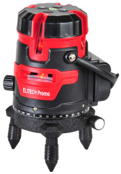 Нивелир лазерный  ЛН 5/4В Промо  (Красный / 15 м / 5 лучей / Li-Ion / Сумка), ELITECH 200666