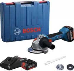 Углошлифмашина  GWS 18V-8  аккумуляторная  (18V / 2*4,0 Ah / GAL 18V-40 / Кейс) BOSCH 06019N9020