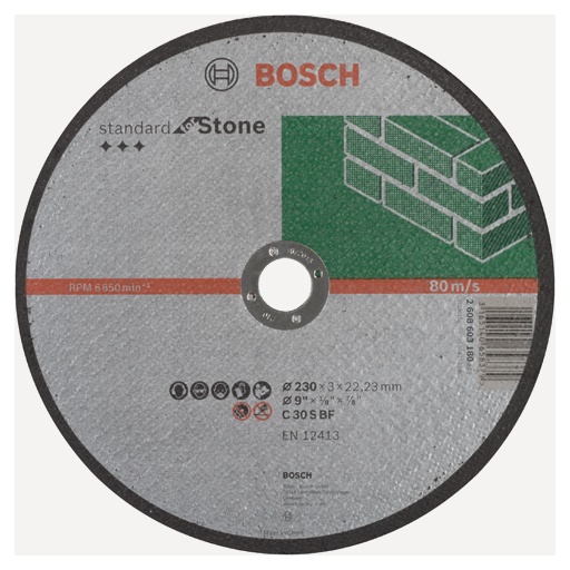 BOSCH Круг отрезной прямой SfS 230-3.0-22.23 по камню (2608603180) Bosch