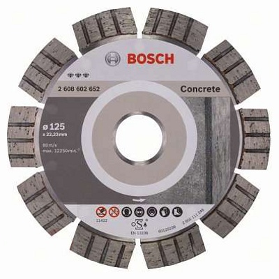 Алмазный отрезной круг Best for Concrete Bosch 125 x 22,23 x 2,2 x 12 mm (2608602652) Bosch
